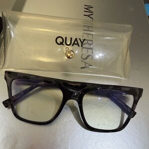 Quay Australia Black Square Frame Eyeglasses Blue Light